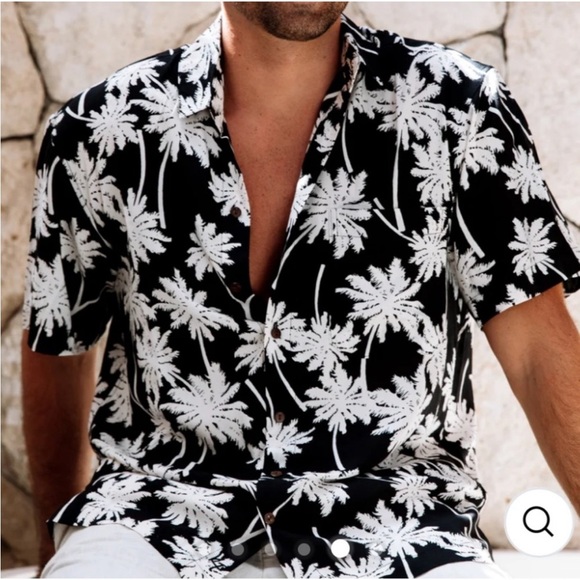 NEW Kenny Flowers the Moon Black Button Down Short Sleeve Shirt, Size M, NWOT - Picture 2 of 5